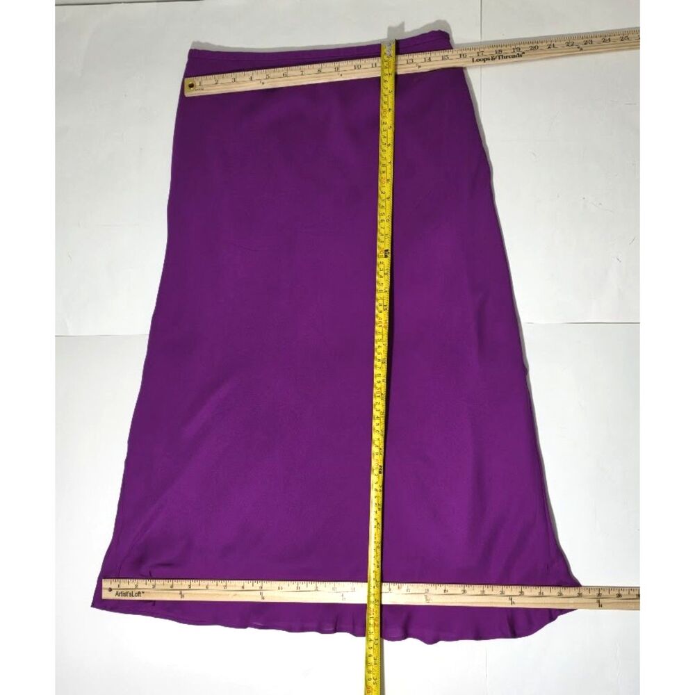 ANN TAYLOR Purple Silk Maxi Skirt Women’s Size 10 Fully Lined - Picture 4 of 8